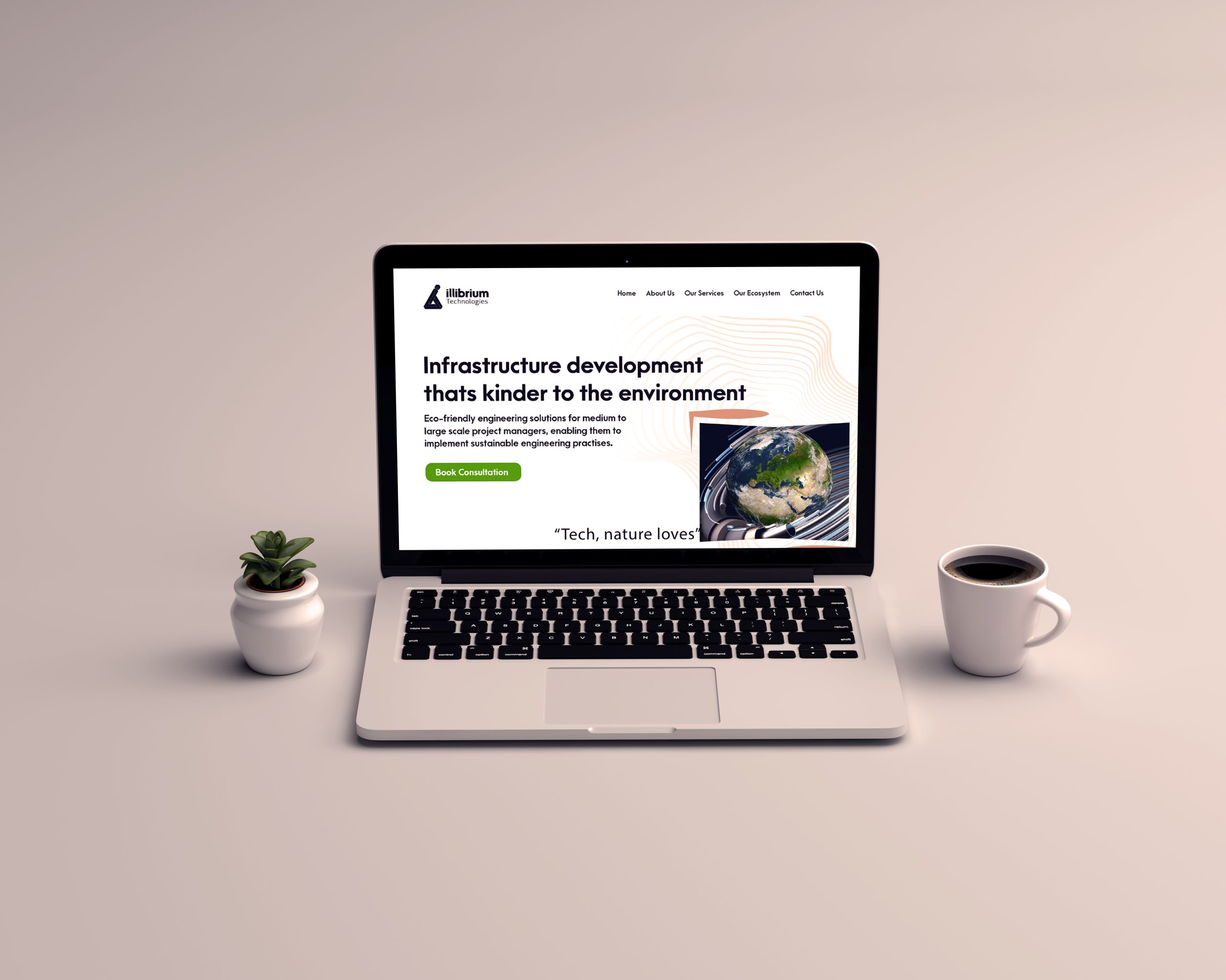 Landing page mockup Illbrium Technologies